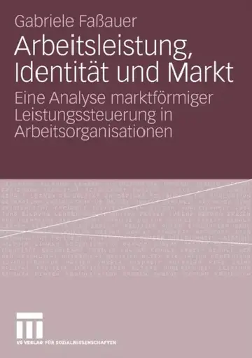 Cover of Arbeitsleistung, Identität Und Markt