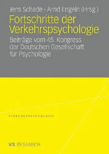Cover of Fortschritte Der Verkehrspsychologie