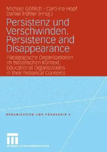 Cover of Persistenz Und Verschwinden. Persistence and Disappearance