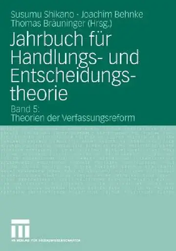 Cover of Jahrbuch Für Handlungs- Und Entscheidungstheorie