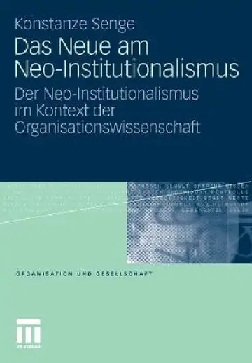 Cover of Das Neue Am Neo-Institutionalismus