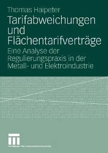 Cover of Tarifabweichungen Und Flächentarifverträge
