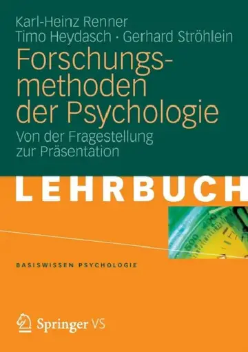 Cover of Forschungsmethoden Der Psychologie