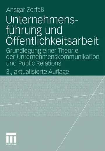 Cover of Unternehmensführung Und Öffentlichkeitsarbeit