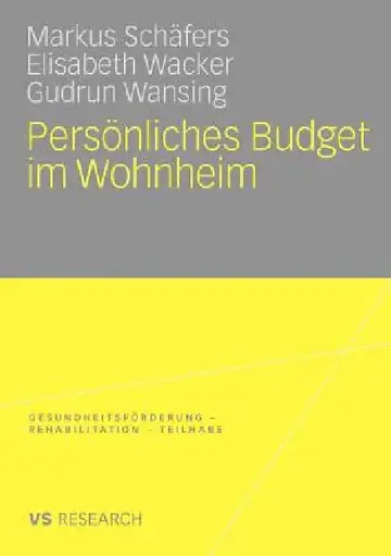 Cover of Persönliches Budget Im Wohnheim