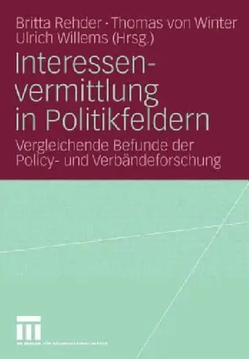Cover of Interessenvermittlung in Politikfeldern