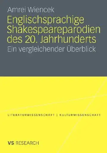 Cover of Englischsprachige Shakespeareparodien Des 20. Jahrhunderts