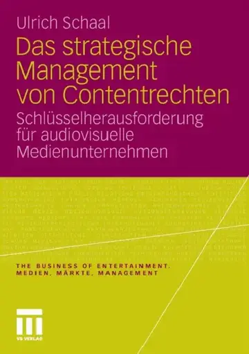 Cover of Das Strategische Management Von Contentrechten