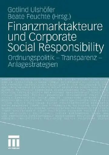Cover of Finanzmarktakteure Und Corporate Social Responsibility