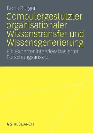 Cover of Computergestützter Organisationaler Wissenstransfer Und Wissensgenerierung