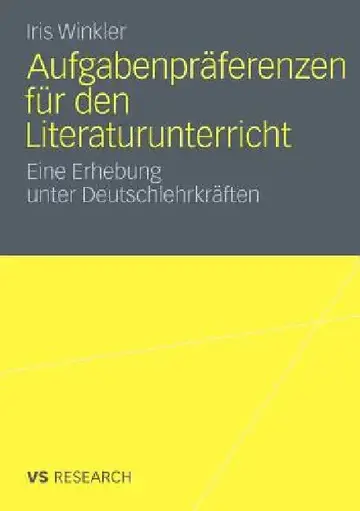 Cover of Aufgabenpräferenzen Für Den Literaturunterricht