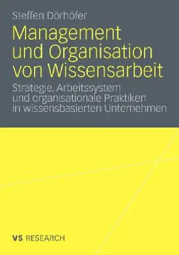 Cover of Management Und Organisation Von Wissensarbeit