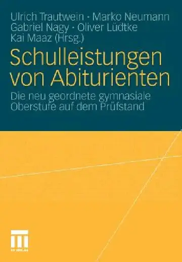 Cover of Schulleistungen Von Abiturienten