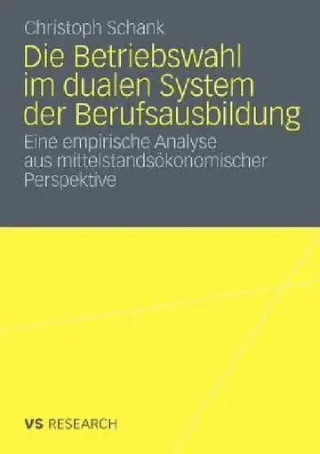 Cover of Die Betriebswahl Im Dualen System Der Berufsausbildung