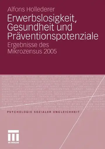 Cover of Erwerbslosigkeit, Gesundheit Und Präventionspotenziale