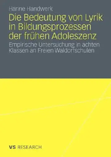 Cover of Die Bedeutung Von Lyrik in Bildungsprozessen Der Frühen Adoleszenz