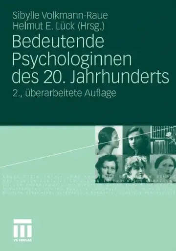 Cover of Bedeutende Psychologinnen Des 20. Jahrhunderts