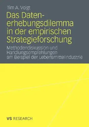 Cover of Das Datenerhebungsdilemma in Der Empirischen Strategieforschung
