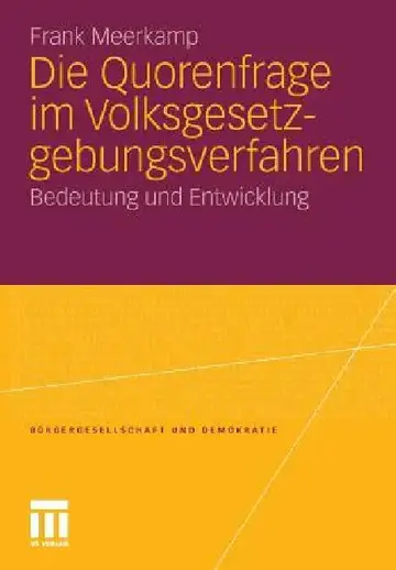 Cover of Die Quorenfrage Im Volksgesetzgebungsverfahren