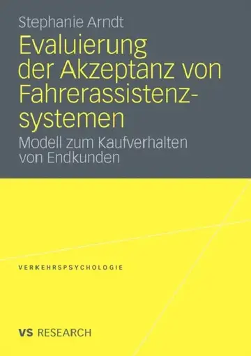 Cover of Evaluierung Der Akzeptanz Von Fahrerassistenzsystemen