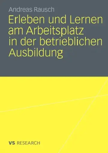 Cover of Erleben Und Lernen Am Arbeitsplatz in Der Betrieblichen Ausbildung