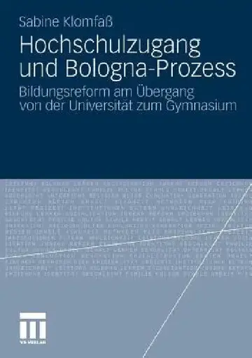 Cover of Hochschulzugang Und Bologna-Prozess