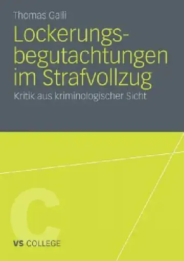 Cover of Lockerungsbegutachtungen Im Strafvollzug