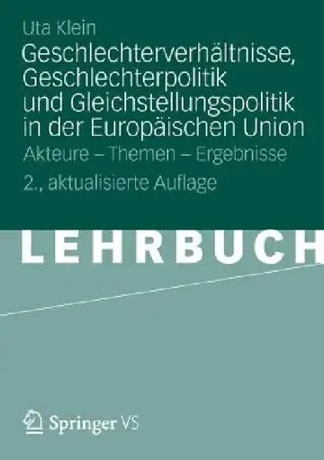 Cover of Geschlechterverhältnisse, Geschlechterpolitik Und Gleichstellungspolitik in Der Europäischen Union
