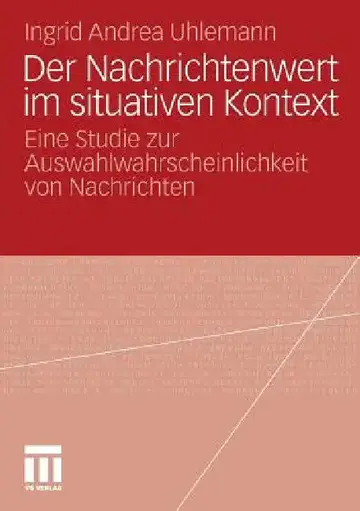 Cover of Der Nachrichtenwert Im Situativen Kontext