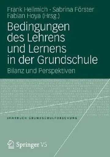 Cover of Bedingungen Des Lehrens Und Lernens in Der Grundschule