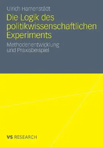Cover of Die Logik Des Politikwissenschaftlichen Experiments