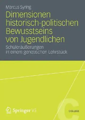 Cover of Dimensionen Historisch-Politischen Bewusstseins Von Jugendlichen