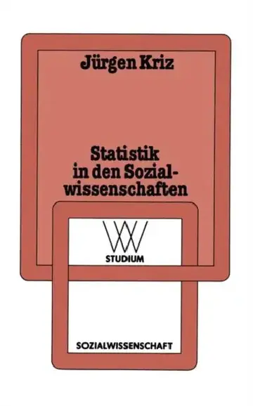 Cover of Statistik in Den Sozialwissenschaften