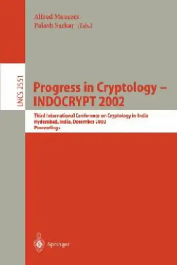 Cover of Progress in Cryptology - Indocrypt 2002
