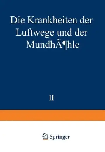 Cover of Die Krankheiten Der Luftwege Und Der Mundhöhle
