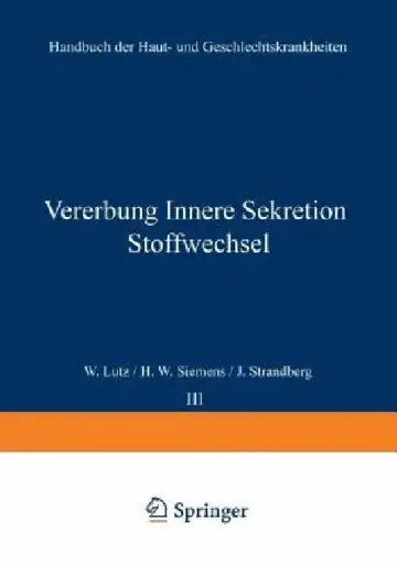 Cover of Vererbung Innere Sekretion Stoffwechsel