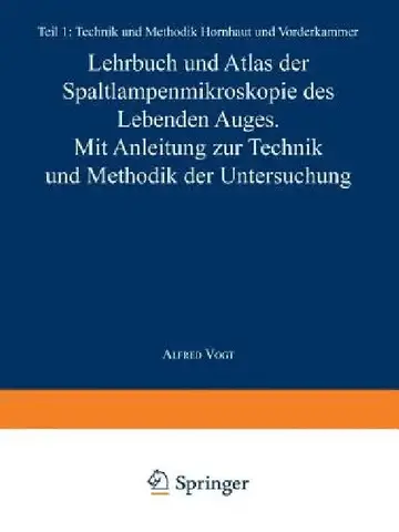 Cover of Lehrbuch Und Atlas Der Spaltlampenmikroskopie Des Lebenden Auges