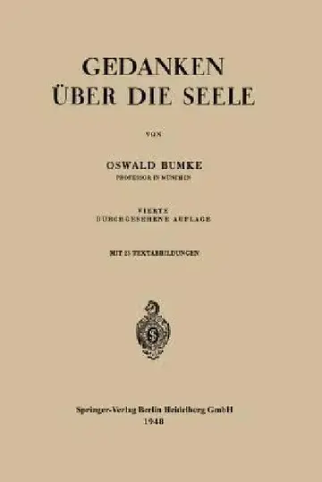 Cover of Gedanken Über Die Seele