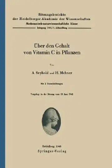Cover of Über Den Gehalt Von Vitamin C in Pflanzen