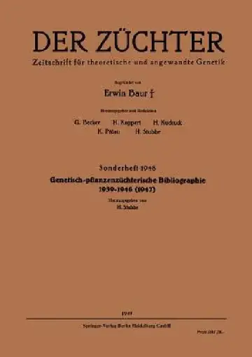 Cover of Genetisch-Pflanzenzüchterische Bibliographie 1939-1946(1947)