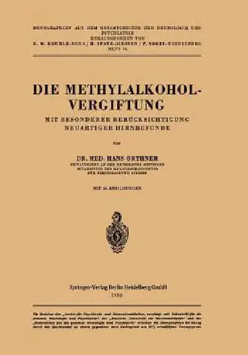 Cover of Die Methylalkoholvergiftung