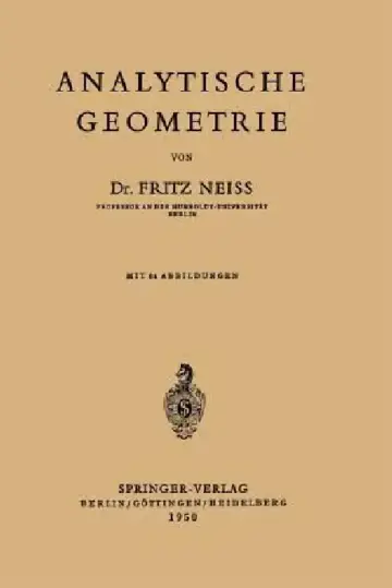 Cover of Analytische Geometrie