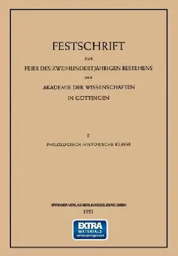 Cover of Festschrift Zur Feier Des Zweihundertjährigen Bestehens Der Akademie Der Wissenschaften in Göttingen