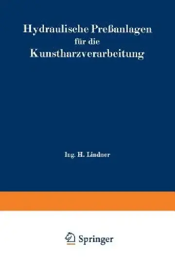 Cover of Hydraulische Preßanlagen Für Die Kunstharzverarbeitung