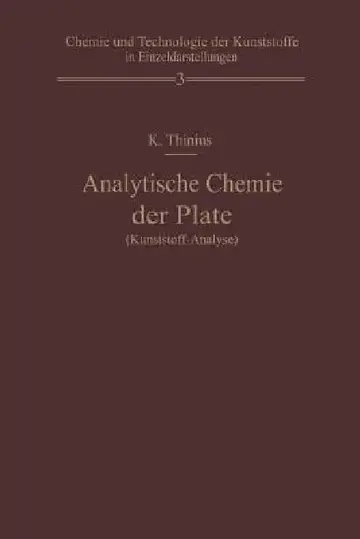 Cover of Analytische Chemie Der Plaste (Kunststoff-Analyse)