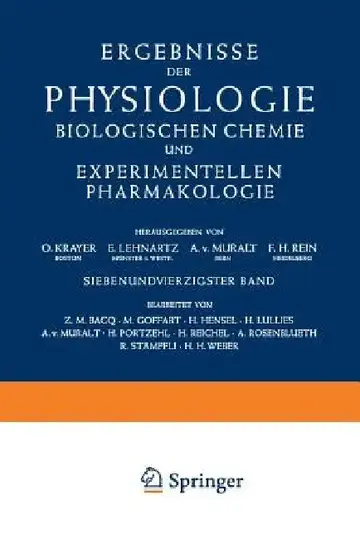 Cover of Ergebnisse Der Physiologie Biologischen Chemie Und Experimentellen Pharmakologie