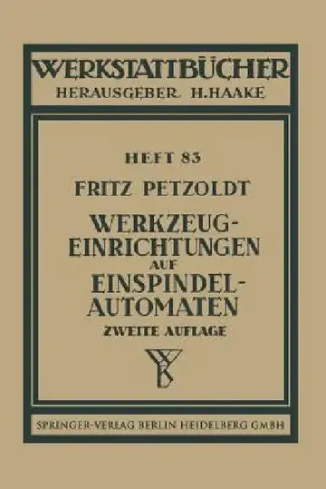 Cover of Werkzeugeinrichtungen Auf Einspindelautomaten