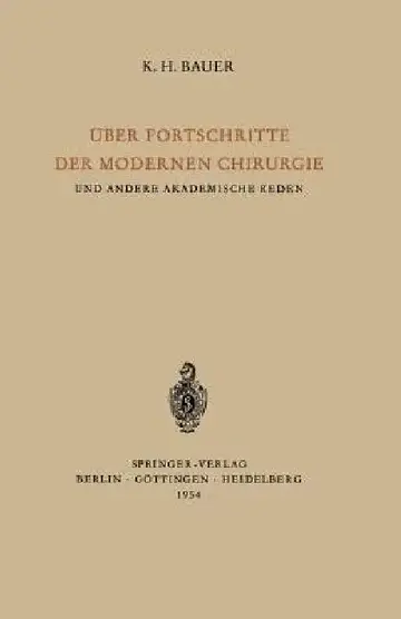 Cover of Über Fortschritte Der Modernen Chirurgie Und Andere Akademische Reden