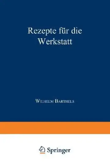 Cover of Rezepte Für Die Werkstatt