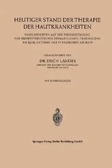 Cover of Heutiger Stand Der Therapie Der Hautkrankheiten